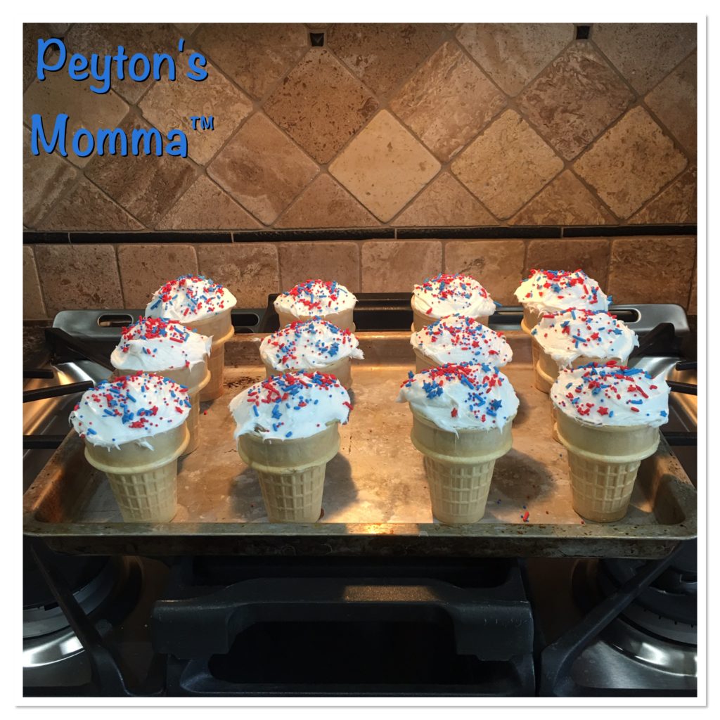 Patriotic Cupcake Ice Cream Cones